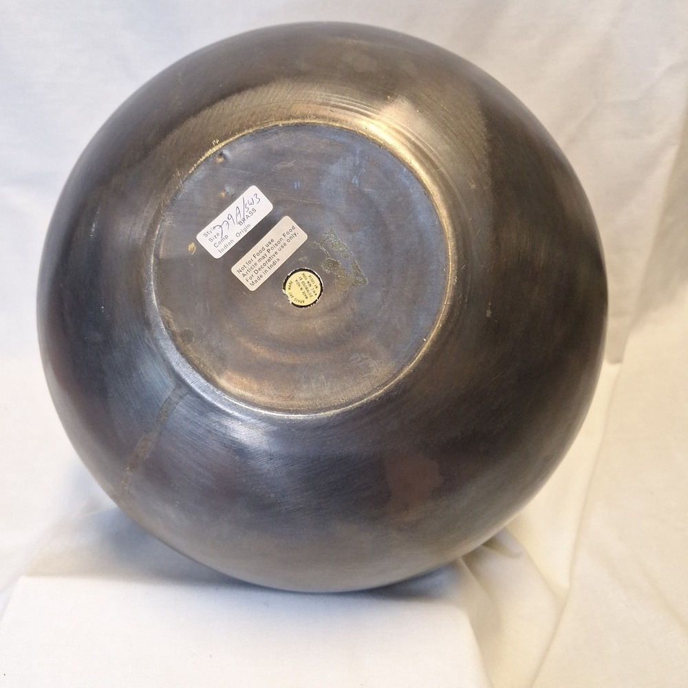11.5" x 10.75" Vintage MCM Brass Art Ware Vase AMC NY Boho Geometric Southwest - Picture 13 of 16